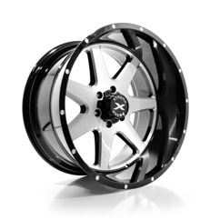 Two tone black and silver wheel rim